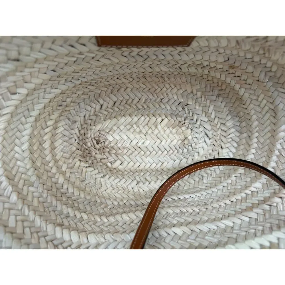 Celine Teen Triomphe Panier Raffia and Leather Bag S - Picture 8 of 12